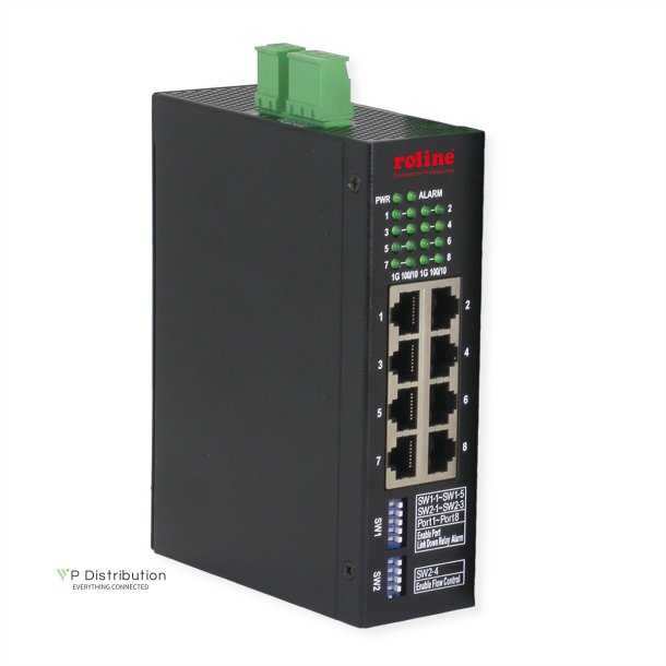 ROLINE Industrial Gigabit Ethernet Switch, 8 Ports, Web Managed