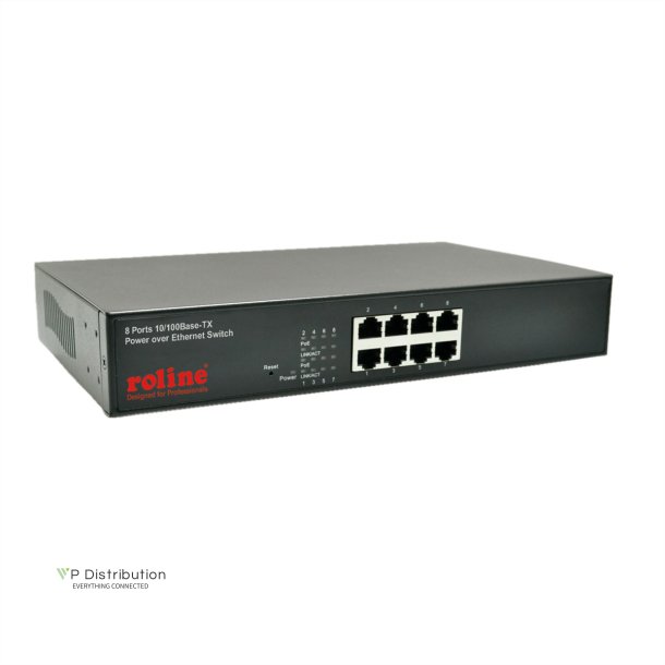 ROLINE PoE Fast Ethernet Switch, 8 Ports (8x PoE)