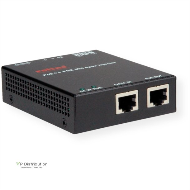 ROLINE Industrial Gigabit PoE++ Mid-Span Injector, 90W