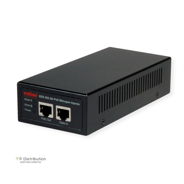 ROLINE Gigabit PoE++ Mid-Span Injector (IEEE 802.3bt), 90W