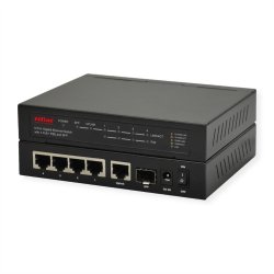 ROLINE Gigabit Ethernet Switch, 6x (5xGbE + 1x Gbic(SFP),  4x PoE+)