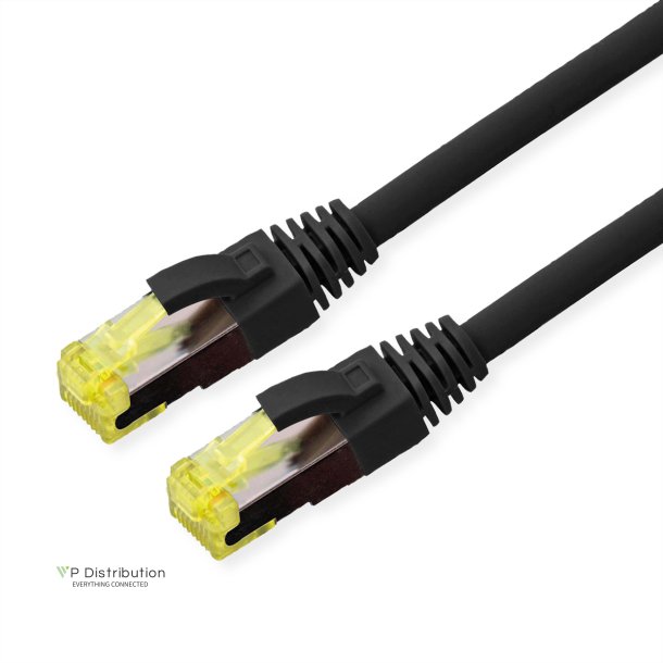 ROLINE Outdoor S/FTP Patch Cord Cat.6A / Class EA, Stranded, TPE, LSOH, black, 0.15 m