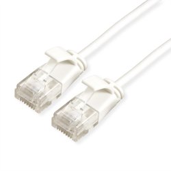 ROLINE GREEN UTP Data Center Patch Cord Cat.6A (Class EA), LSOH, Slim, white, 0.15 m