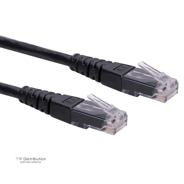 ROLINE UTP Patch Cord, Cat.6 (Class E), black, 0.3 m