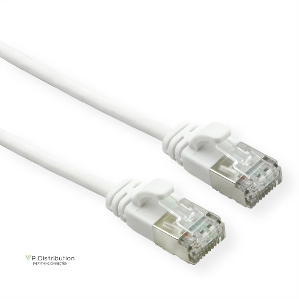 ROLINE U/FTP DataCenter Patch Cord Cat.6A (Class EA), LSOH, slim, white, 0.15 m