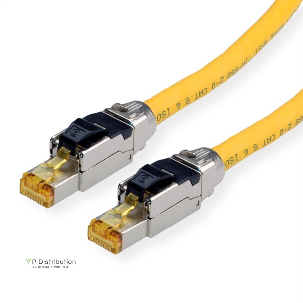 ROLINE S/FTP Patch Cord Cat.8 (Class I), solid, LSOH, yellow, 1 m