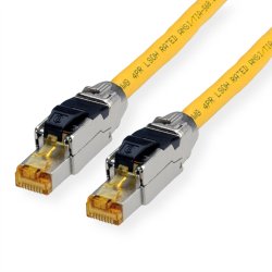 ROLINE S/FTP Patch Cord Cat.8 (Class I), solid, LSOH, yellow, 1 m