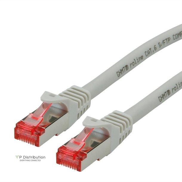 ROLINE S/FTP Patch Cord Cat.6 Component Level, LSOH, grey, 1 m