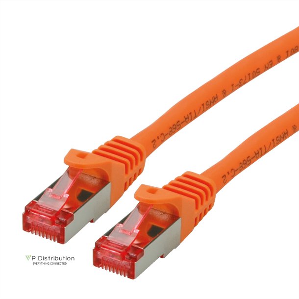 ROLINE S/FTP Patch Cord Cat.6 Component Level, LSOH, orange, 0.5 m