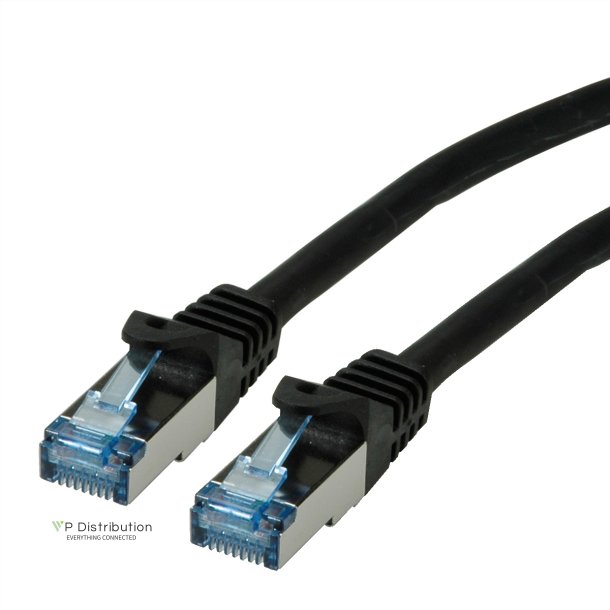 ROLINE S/FTP Patch Cord Cat.6A, Component Level, LSOH, black, 1 m