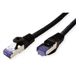 ROLINE S/FTP Patch Cord Cat.6A, Component Level, LSOH, black, 0.3 m