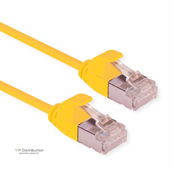 ROLINE U/FTP DataCenter Patch Cord Cat.6A (Class EA), LSOH, slim, yellow, 0.15 m