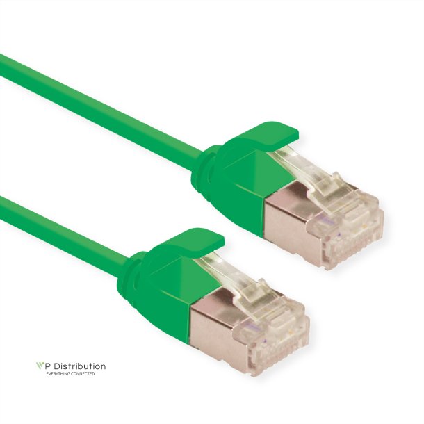 ROLINE U/FTP DataCenter Patch Cord Cat.6A (Class EA), LSOH, slim, green, 0.3 m