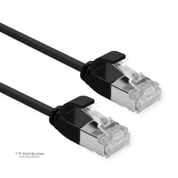 ROLINE U/FTP DataCenter Patch Cord Cat.6A (Class EA), LSOH, slim, black, 1 m