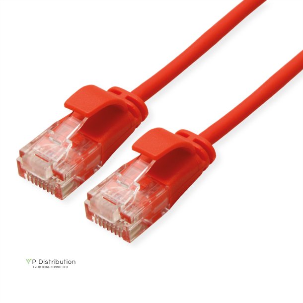 ROLINE UTP Data Center Patch Cord Cat.6A (Class EA), LSOH, Slim, red, 0.15 m