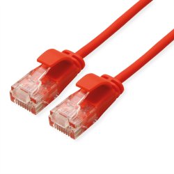 ROLINE UTP Data Center Patch Cord Cat.6A (Class EA), LSOH, Slim, red, 0.5 m