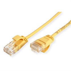 ROLINE UTP Data Center Patch Cord Cat.6A (Class EA), LSOH, Slim, yellow, 0.5 m