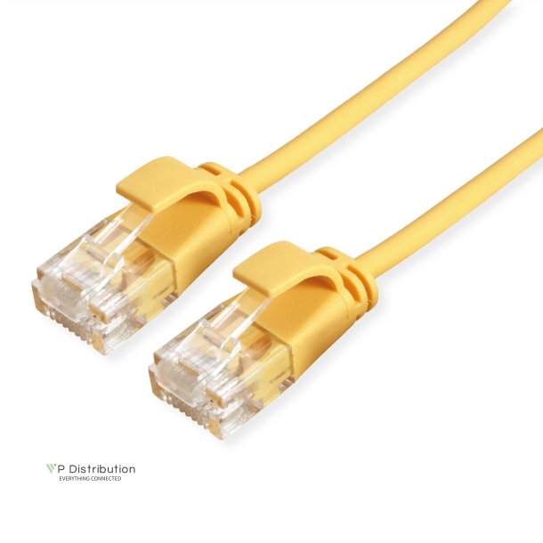 ROLINE UTP Data Center Patch Cord Cat.6A (Class EA), LSOH, Slim, yellow, 0.15 m