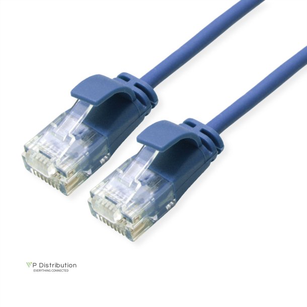 ROLINE UTP Data Center Patch Cord Cat.6A (Class EA), LSOH, Slim, blue, 0.15 m