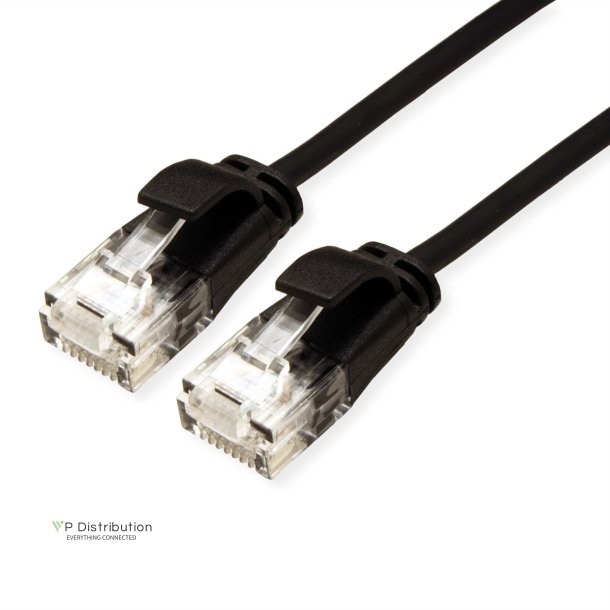 ROLINE UTP Data Center Patch Cord Cat.6A (Class EA), LSOH, Slim, black, 0.15 m