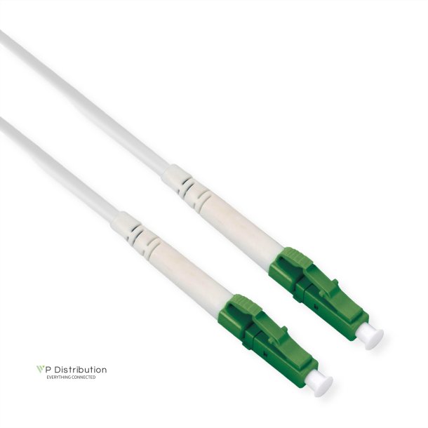 ROLINE Fibre Optic Jumper Cable 9/125&micro;m, OS2, LC/LC, APC, simplex, LSOH, armoured, white, 1 m