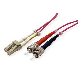 ROLINE Fibre Optic Jumper Cable, 50/125&micro;m, LC/ST, OM4, violet, 1 m