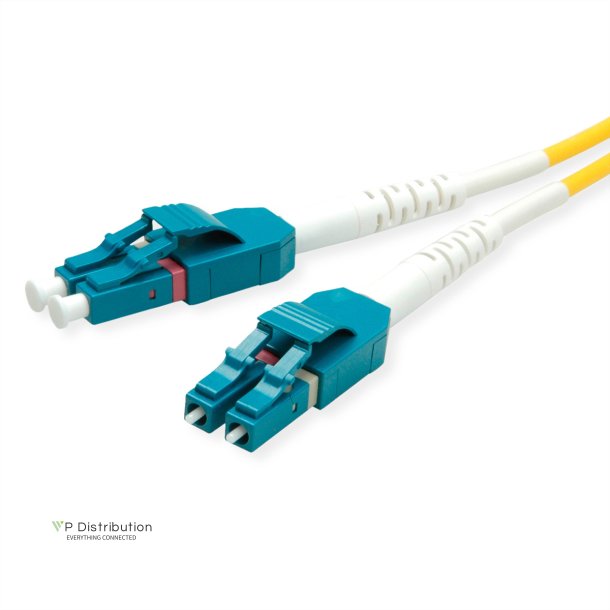 ROLINE Fibre Optic Jumper Cable duplex, 9/125&micro;m, OS2, LC/LC, duplex, yellow, 0.5 m