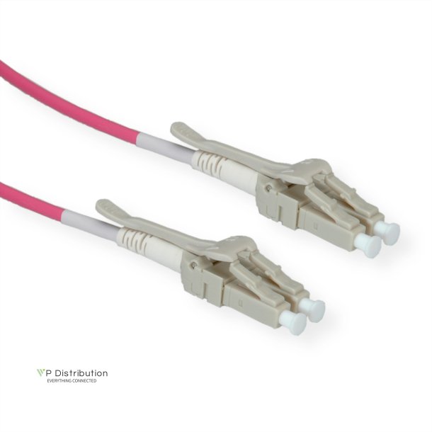 ROLINE FO Jumper Cable 50/125&micro;m OM4, LC/LC, Low-Loss-Connector, for Data Center, violet, 0.5 m