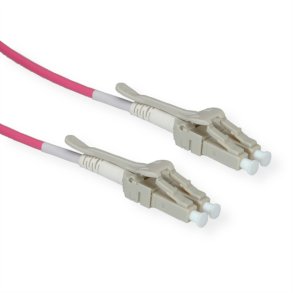 ROLINE FO Jumper Cable 50/125µm OM4, LC/LC, Low-Loss-Connector, for Data Center, violet, 3 m