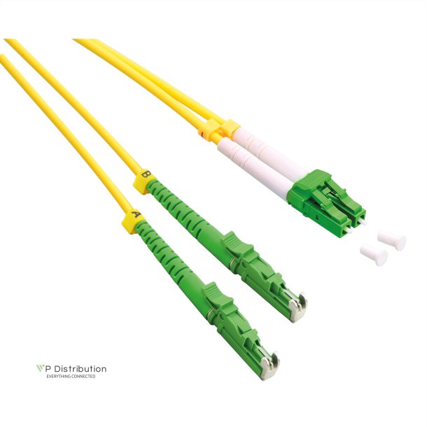 ROLINE FO Jumper Cable Duplex, 9/125&micro;m, OS2, LSH/LC, APC Polish, LSOH, yellow, 0.5 m