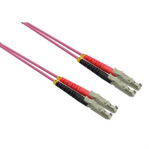 ROLINE FO Jumper Cable Duplex, 50/125µm OM4, LSH/LSH, UPC Polish, LSOH, violet, 0.5 m