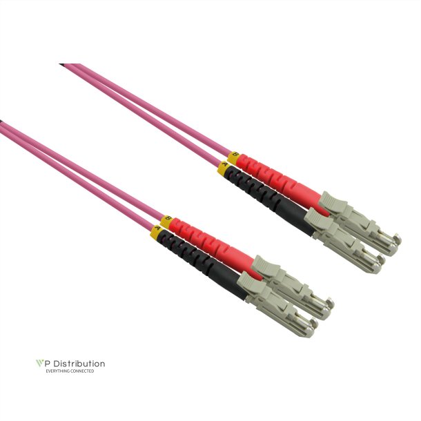 ROLINE FO Jumper Cable Duplex, 50/125&micro;m OM4, LSH/LSH, UPC Polish, LSOH, violet, 1 m