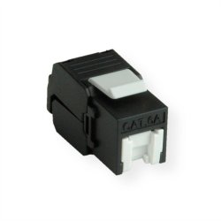 ROLINE Cat.6A (Class EA) Keystone, RJ-45, UTP, with shutter, Tool-free, black