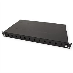 ROLINE FO Panel 19" unloaded, 12x Ports SC(Simplex)/LC(Duplex), black