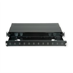 ROLINE FO Panel 19" unloaded, 12x Ports SC(Simplex)/LC(Duplex), black