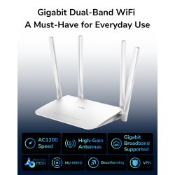 CUDY WR1300 AC1200 Wi-Fi Mesh Router Gigabit