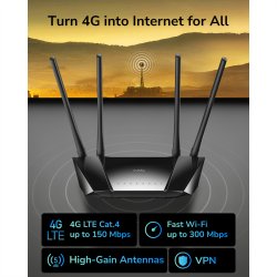 CUDY LT400 N300 Wi-Fi 4G LTE Router Cat4