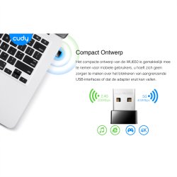 CUDY WU650 AC650 Wi-Fi Mini USB Adapter