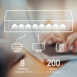 CUDY FS108D 8-Port 10/100 Desktop Switch