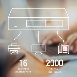 CUDY GS1016 16-Port Gigabit Metall Switch
