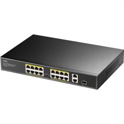 CUDY FS1018PS1 16-Port 10/100M PoE+ Switch 2 Gigabit Uplink 1 SFP Port 200W