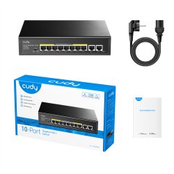 CUDY GS1010PE 8-Port Gigabit PoE+ Switch 2 Gigabit Uplink Ports 120W