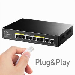 CUDY GS1010PE 8-Port Gigabit PoE+ Switch 2 Gigabit Uplink Ports 120W