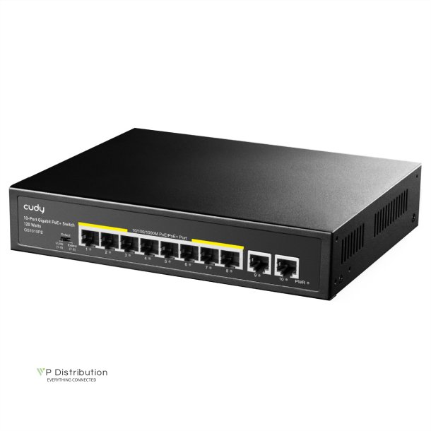 CUDY GS1010PE 8-Port Gigabit PoE+ Switch 2 Gigabit Uplink Ports 120W
