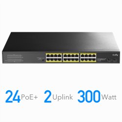 CUDY GS1028PS2 24-Port Gigabit PoE+ Switch 2 SFP Ports 300W