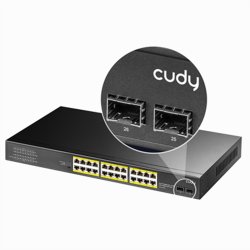 CUDY GS1028PS2 24-Port Gigabit PoE+ Switch 2 SFP Ports 300W