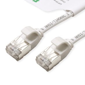 ROLINE GREEN U/FTP DataCenter Patch Cord Cat.6A (Class EA), LSOH, slim, white, 5 m
