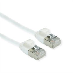 ROLINE GREEN U/FTP DataCenter Patch Cord Cat.6A (Class EA), LSOH, slim, white, 0.3 m