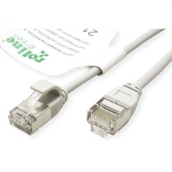 ROLINE GREEN U/FTP DataCenter Patch Cord Cat.6A (Class EA), LSOH, slim, grey, 3 m