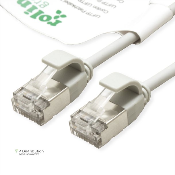 ROLINE GREEN U/FTP DataCenter Patch Cord Cat.6A (Class EA), LSOH, slim, grey, 0.15 m